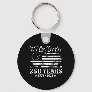 Vintage 250 Years American Flag 1776 2026 250th Key Ring