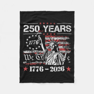 Vintage 250 Years American Flag 250th Birthday USA Fleece Blanket