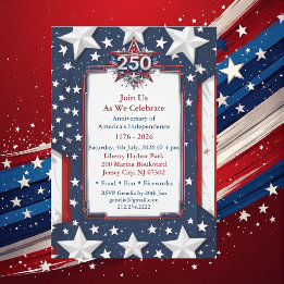 Vintage 250th Americana Birthday Patriotic Party Invitation