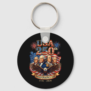 Vintage 250Th Anniversary 1776-2026 America Flag Key Ring