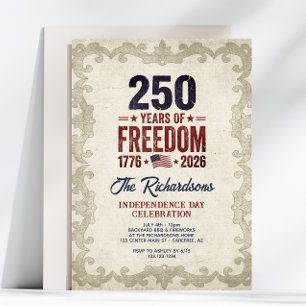 Vintage 250th Anniversary Independence Day Invitation