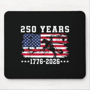 Vintage 250th anniversary usa flag 1776 2026 mouse pad