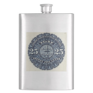 Vintage 25c Beer Revenue Stamp Premium Flask