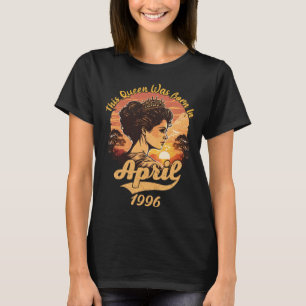 Vintage 27th Birthday This Queen Was Born In April T-Shirt