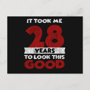 Vintage 28 Years Old Funny 28th Birthday Gift Postcard