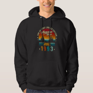 Vintage 29th Birthday Awesome Since June 1993 Epic Hoodie