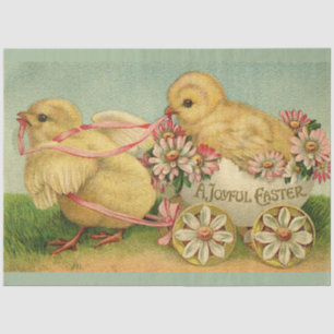 Vintage 2 Chickens Easter Holiday Tissue Paper