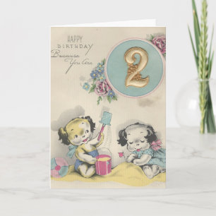 Vintage "2 Year Old" Happy Birthday Card
