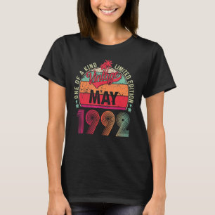 Vintage 30th Birthday Awesome Since May 1992 T-Shirt