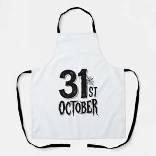 Vintage 31st October Halloween Typography Design_1 Apron