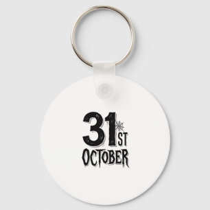 Vintage 31st October Halloween Typography Design_1 Key Ring