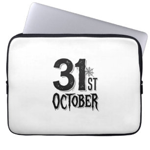 Vintage 31st October Halloween Typography Design_1 Laptop Sleeve