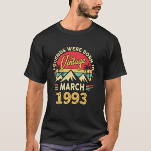 Vintage 32nd Birthday Legends Were Born In March 1 T-Shirt