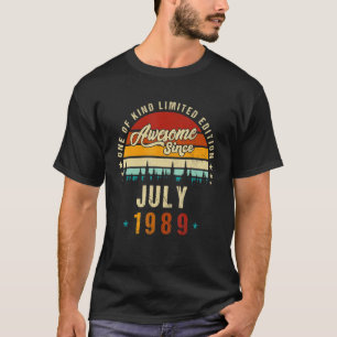 Vintage 33th Birthday Awesome Since July 1989 Epic T-Shirt