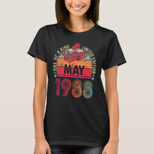 Vintage 34th Birthday Awesome Since May 1988 T-Shirt