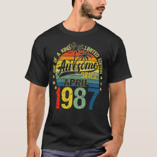 Vintage 35 Years Old April 1987 Decorations 35th B T-Shirt