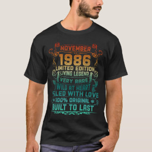 Vintage 35 Years Old November 1986 35th Birthday T-Shirt