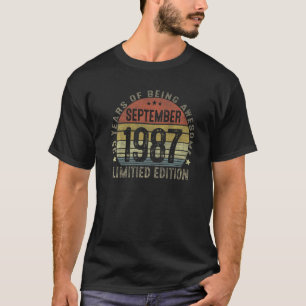 Vintage 35th Birthday September 1987 35 Years Old T-Shirt