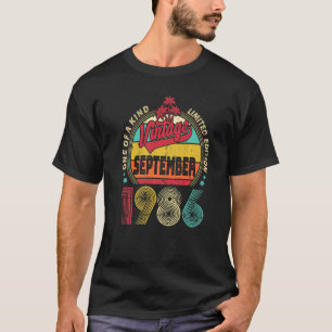 Vintage 36th Birthday Awesome Since September 1986 T-Shirt