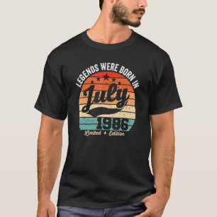 Vintage 36th Birthday Legends Were Born In July 19 T-Shirt