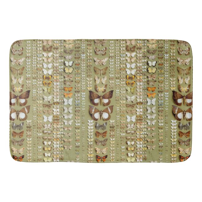 Vintage 374 moths of New Guinea Bath Mat (Front)