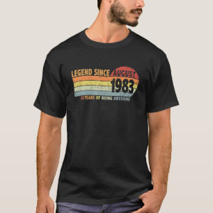 Vintage 38Th Birthday Legend Since August 1983 Bor T-Shirt