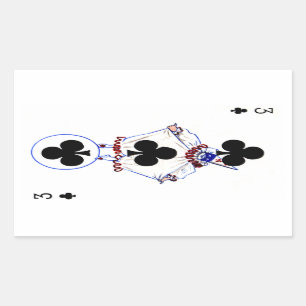Vintage 3 of Clubs Sticker