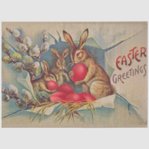 Vintage 3 Rabbits Easter Holiday Tissue Paper