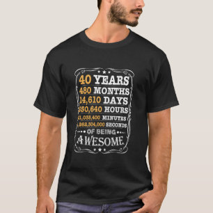 Vintage 40th Birthday Limited Edition 40 Years Old T-Shirt