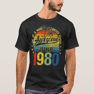 Vintage 42 Years Old June 1980 Decorations 42nd Bi T-Shirt