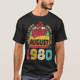 Vintage 42nd Birthday Awesome Since August 1980 Ep T-Shirt