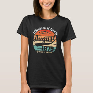 Vintage 43th Birthday Legends Were Born In August T-Shirt