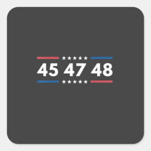 Vintage 45 47 48 Trump 2024 USA Flag President   Square Sticker