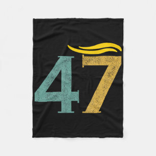 Vintage 47 Trump Hair 1 Fleece Blanket