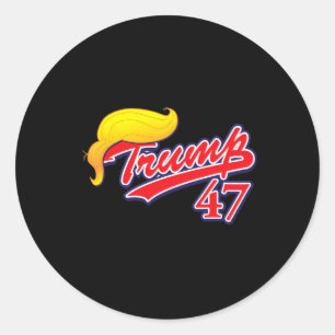 Vintage 47 Trump Hair 3 Classic Round Sticker