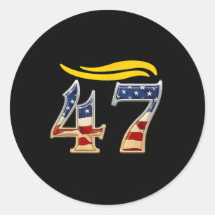 Vintage 47 Trump Hair 5 Classic Round Sticker