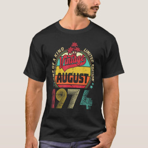 Vintage 48th Birthday Awesome Since August 1974 Ep T-Shirt