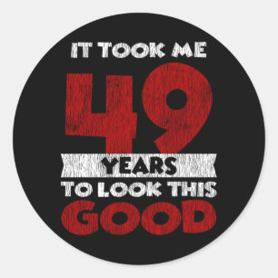 Vintage 49 Years Old Funny 49th Birthday Gift Classic Round Sticker