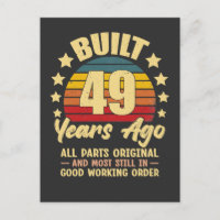 Vintage 49th Birthday Built 49 Years Ago Funny 