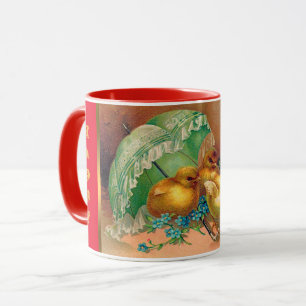 Vintage 4 Chickens Easter Holiday Mug