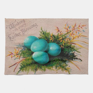 Vintage 4 Eggs Easter Holiday Tea Towel