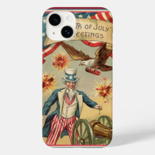 Vintage 4th of July Fireworks with Uncle Sam Case-Mate iPhone 14 Case