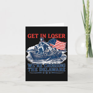 Vintage 4th of july get in crossing the delaware card