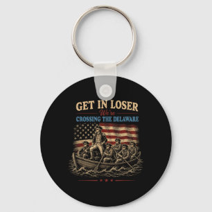 Vintage 4th Of July Get In Crossing The Delaware Key Ring
