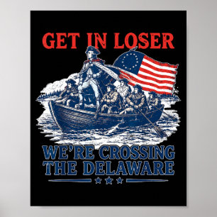 Vintage 4th of july get in crossing the delaware poster