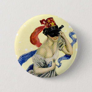 Vintage 4th of July Patriotic Masquerade Party 6 Cm Round Badge