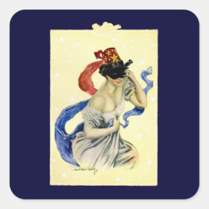 Vintage 4th of July Patriotic Masquerade Party Square Sticker