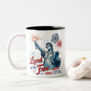 Vintage 4th of July Patriotic Mug – Land of the Fr