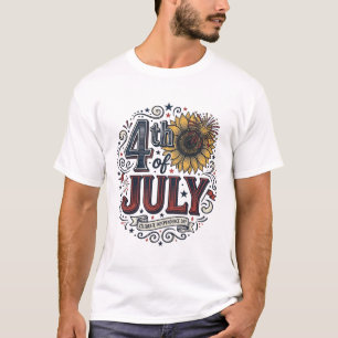 Vintage 4th of July Patriotic Sunflower Shirt Desi