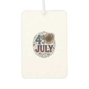 Vintage 4th of July Patriotic Sunflower Shirt Desi Car Air Freshener
